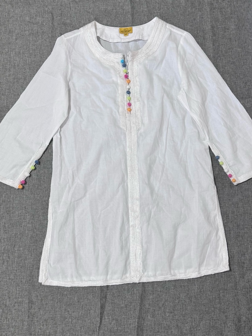 Roberta Roller Rabbit White Cotton Pom Pom Tunic XS